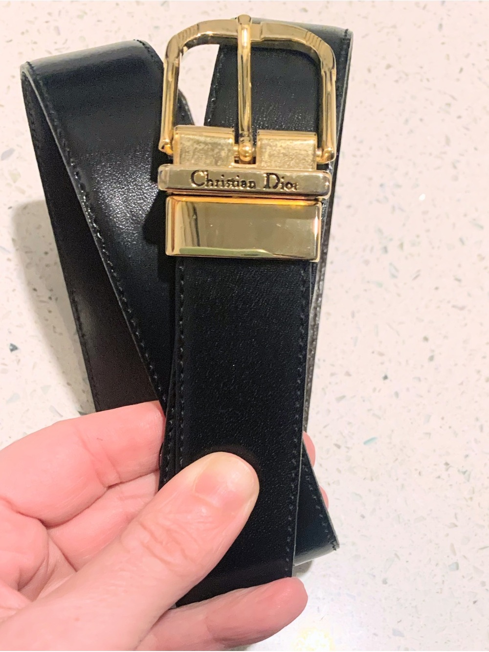 Christian Dior Reversible Leather Belt Black/Brown